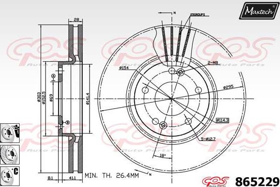 Maxtech 72943008 - Поршень, корпус скобы тормоза autospares.lv