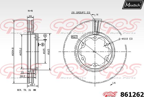 Maxtech 72943007 - Поршень, корпус скобы тормоза autospares.lv