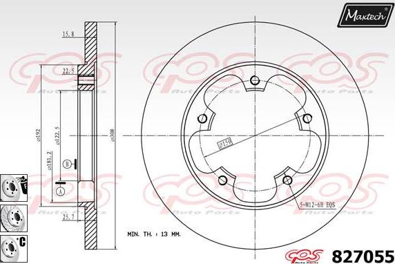 Maxtech 821192 - Тормозной диск autospares.lv