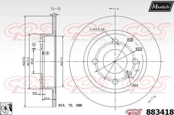 Maxtech 72942027 - Поршень, корпус скобы тормоза autospares.lv