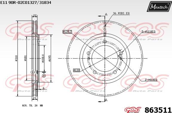 Maxtech 72954016 - Поршень, корпус скобы тормоза autospares.lv