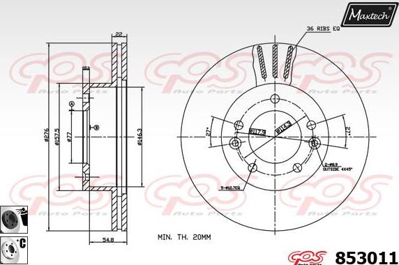 Maxtech 72954034 - Поршень, корпус скобы тормоза autospares.lv