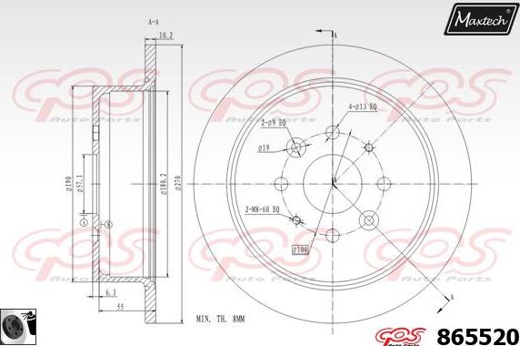 Maxtech 72954028 - Поршень, корпус скобы тормоза autospares.lv