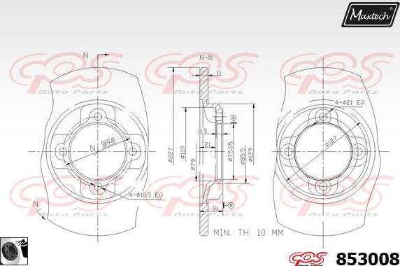 Maxtech 72951010 - Поршень, корпус скобы тормоза autospares.lv