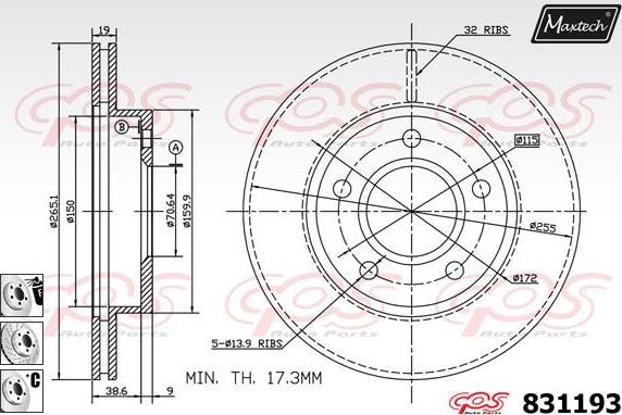 Maxtech 72957043 - Поршень, корпус скобы тормоза autospares.lv