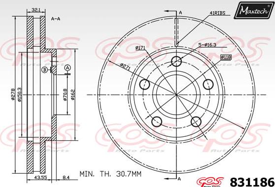 Maxtech 72957050 - Поршень, корпус скобы тормоза autospares.lv