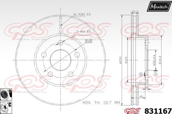 Maxtech 72957051 - Поршень, корпус скобы тормоза autospares.lv