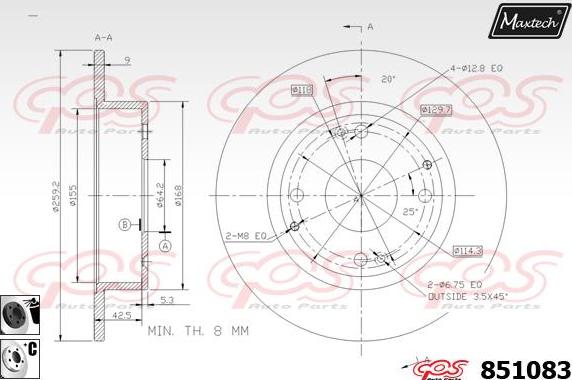 Maxtech 72957006 - Поршень, корпус скобы тормоза autospares.lv