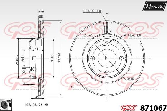 Maxtech 72957013 - Поршень, корпус скобы тормоза autospares.lv