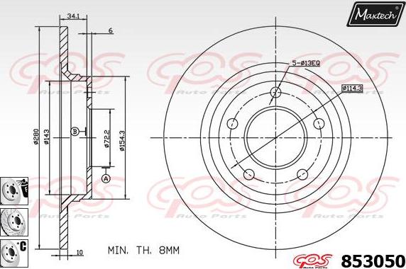 Maxtech 72957035 - Поршень, корпус скобы тормоза autospares.lv