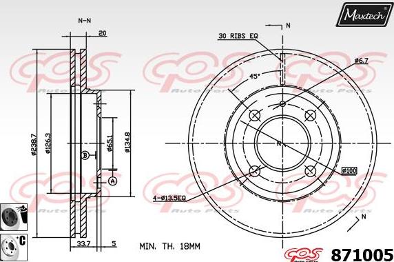 Maxtech 72957030 - Поршень, корпус скобы тормоза autospares.lv