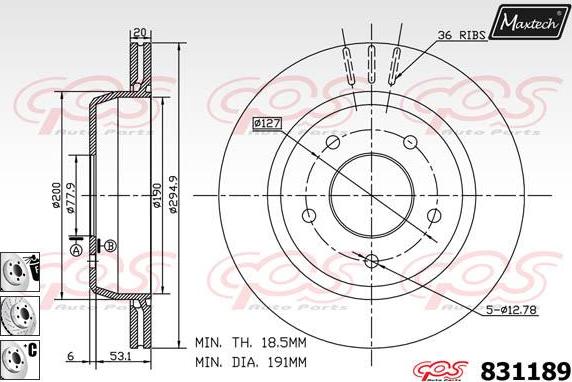 Maxtech 72960048 - Поршень, корпус скобы тормоза autospares.lv