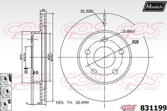 Maxtech 72960043 - Поршень, корпус скобы тормоза autospares.lv