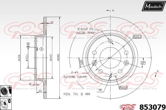 Maxtech 72960002 - Поршень, корпус скобы тормоза autospares.lv