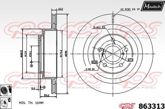 Maxtech 72960011 - Поршень, корпус скобы тормоза autospares.lv