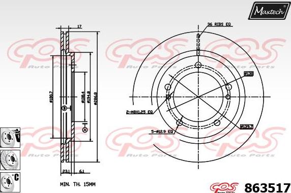 Maxtech 72960018 - Поршень, корпус скобы тормоза autospares.lv