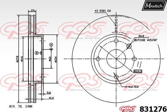 Maxtech 72960035 - Поршень, корпус скобы тормоза autospares.lv