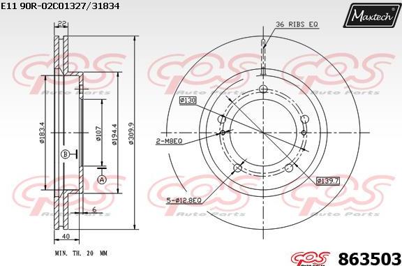 Maxtech 72960025 - Поршень, корпус скобы тормоза autospares.lv