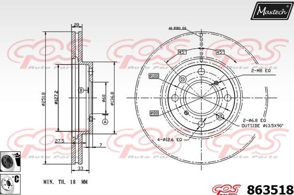 Maxtech 72961001 - Поршень, корпус скобы тормоза autospares.lv