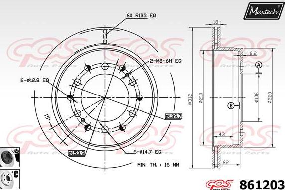 Maxtech 72934008 - Поршень, корпус скобы тормоза autospares.lv