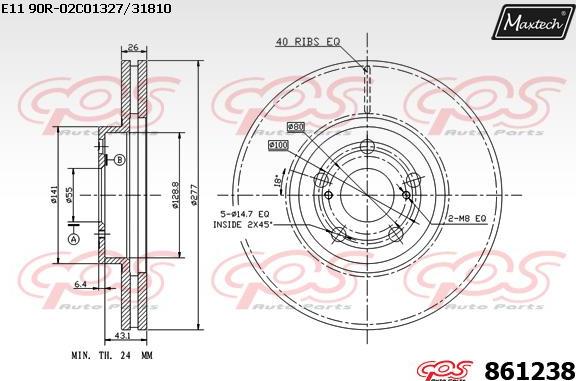 Maxtech 72935013 - Поршень, корпус скобы тормоза autospares.lv