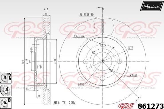 Maxtech 851097 - Тормозной диск autospares.lv