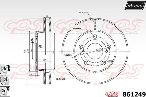 Maxtech 871555 - Тормозной диск autospares.lv