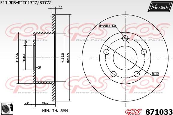 Maxtech 72936018 - Поршень, корпус скобы тормоза autospares.lv