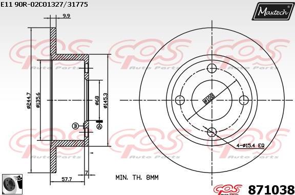 Maxtech 72936013 - Поршень, корпус скобы тормоза autospares.lv