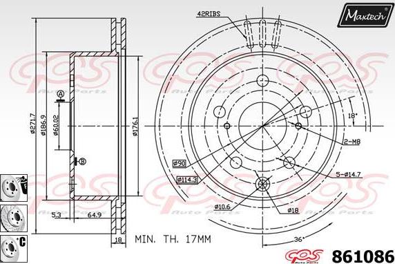 Maxtech 72930009 - Поршень, корпус скобы тормоза autospares.lv