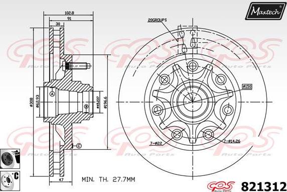 Maxtech 72930018 - Поршень, корпус скобы тормоза autospares.lv