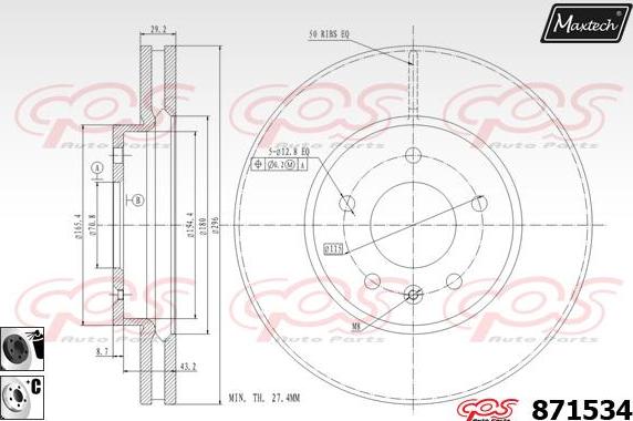 Maxtech 72938045P - Поршень, корпус скобы тормоза autospares.lv