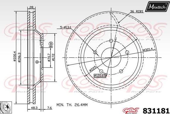 Maxtech 72938057 - Поршень, корпус скобы тормоза autospares.lv