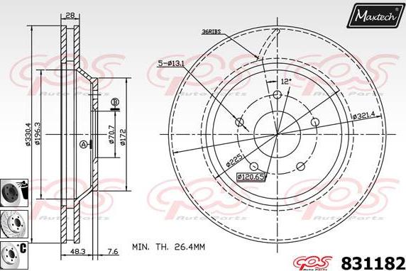 Maxtech 72938060 - Поршень, корпус скобы тормоза autospares.lv