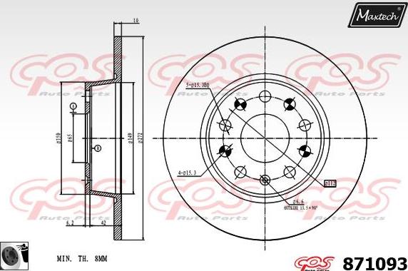 Maxtech 72938016 - Поршень, корпус скобы тормоза autospares.lv