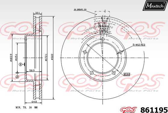 Maxtech 72938030 - Поршень, корпус скобы тормоза autospares.lv