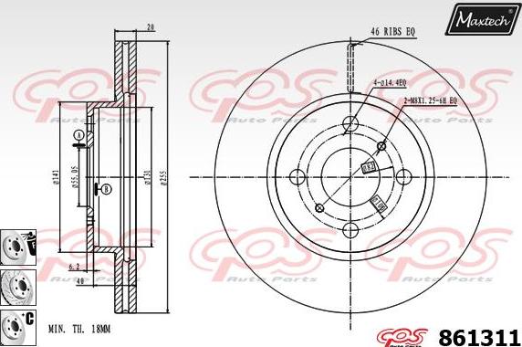 Maxtech 72938038 - Поршень, корпус скобы тормоза autospares.lv