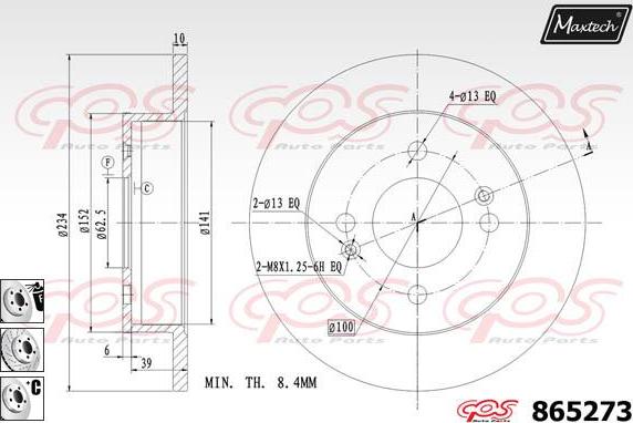 Maxtech 873068 - Тормозной диск autospares.lv