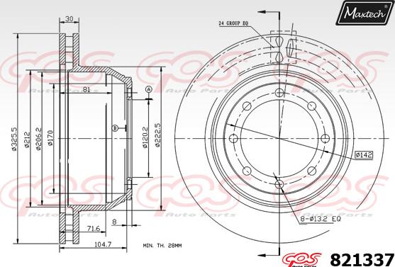 Maxtech 72933005 - Поршень, корпус скобы тормоза autospares.lv