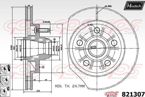 Maxtech 72933007 - Поршень, корпус скобы тормоза autospares.lv