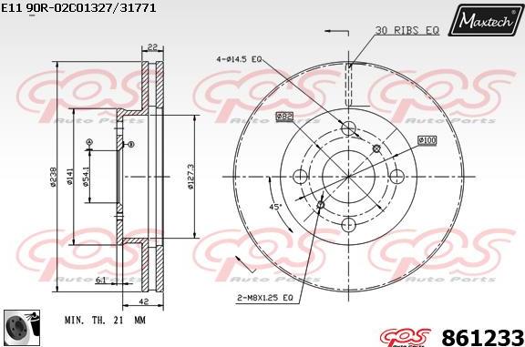 Maxtech 72932004 - Поршень, корпус скобы тормоза autospares.lv