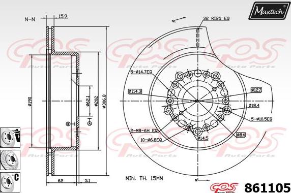 Maxtech 871520 - Тормозной диск autospares.lv