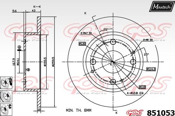 Maxtech 871513 - Тормозной диск autospares.lv