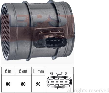 MDR EPS-1991 293 - Датчик потока, массы воздуха autospares.lv