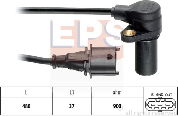 MDR EPS-1953 631 - Датчик импульсов, коленвал autospares.lv