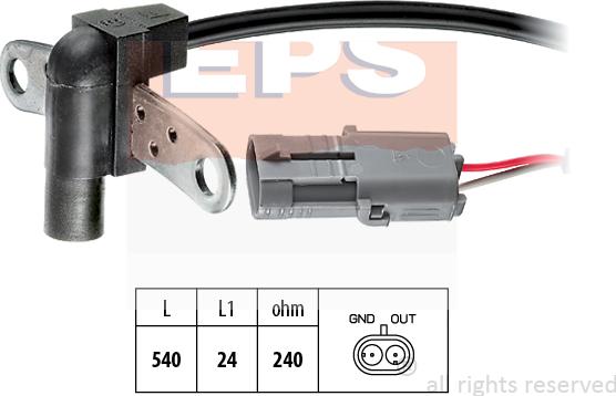 MDR EPS-1953 016 - Датчик импульсов, коленвал autospares.lv