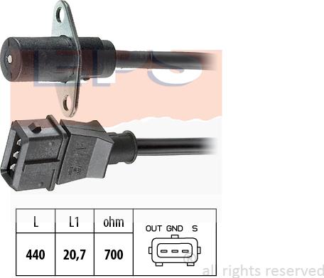 MDR EPS-1953 022 - Датчик импульсов, коленвал autospares.lv