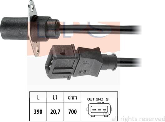 MDR EPS-1953 270 - Датчик импульсов, коленвал autospares.lv