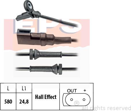 MDR EPS-1960 023 - Датчик ABS, частота вращения колеса autospares.lv