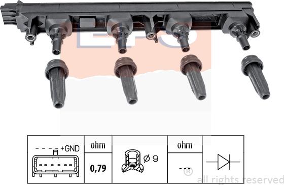 MDR EPS-1970 476 - Катушка зажигания autospares.lv